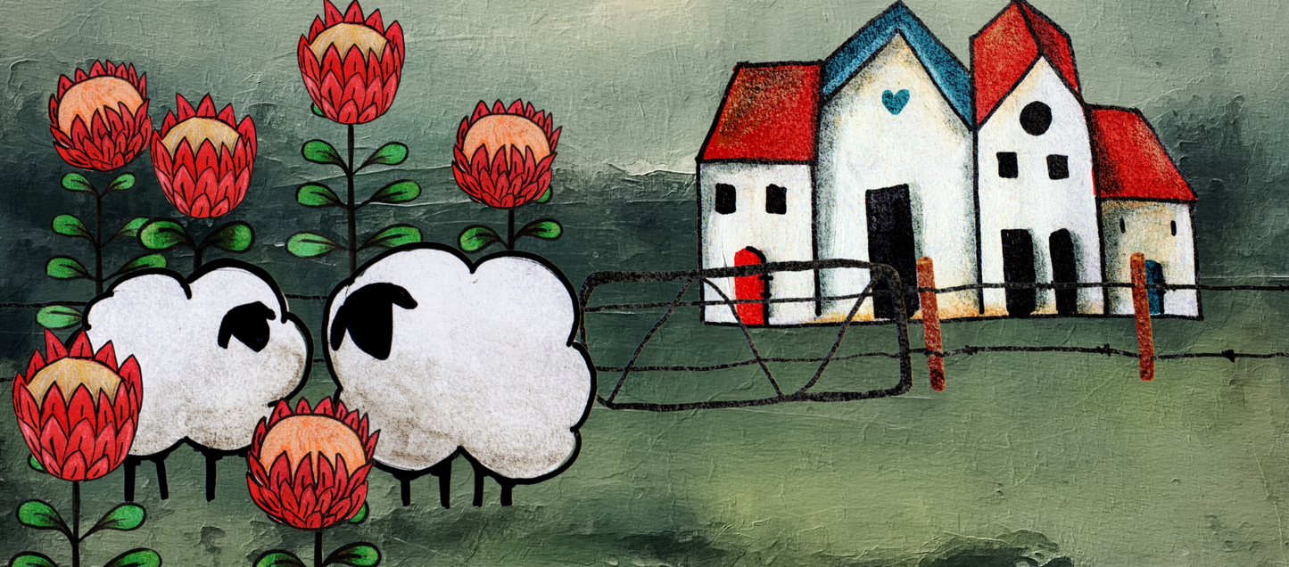 Two Tone Coffee Mug Artsy Sheep