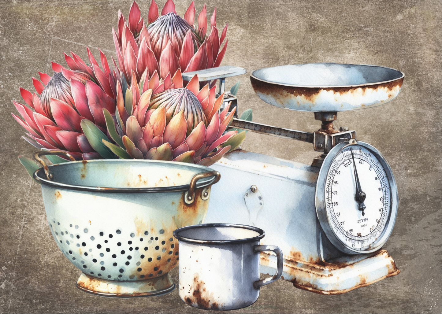 Pot Holder Enamel Protea