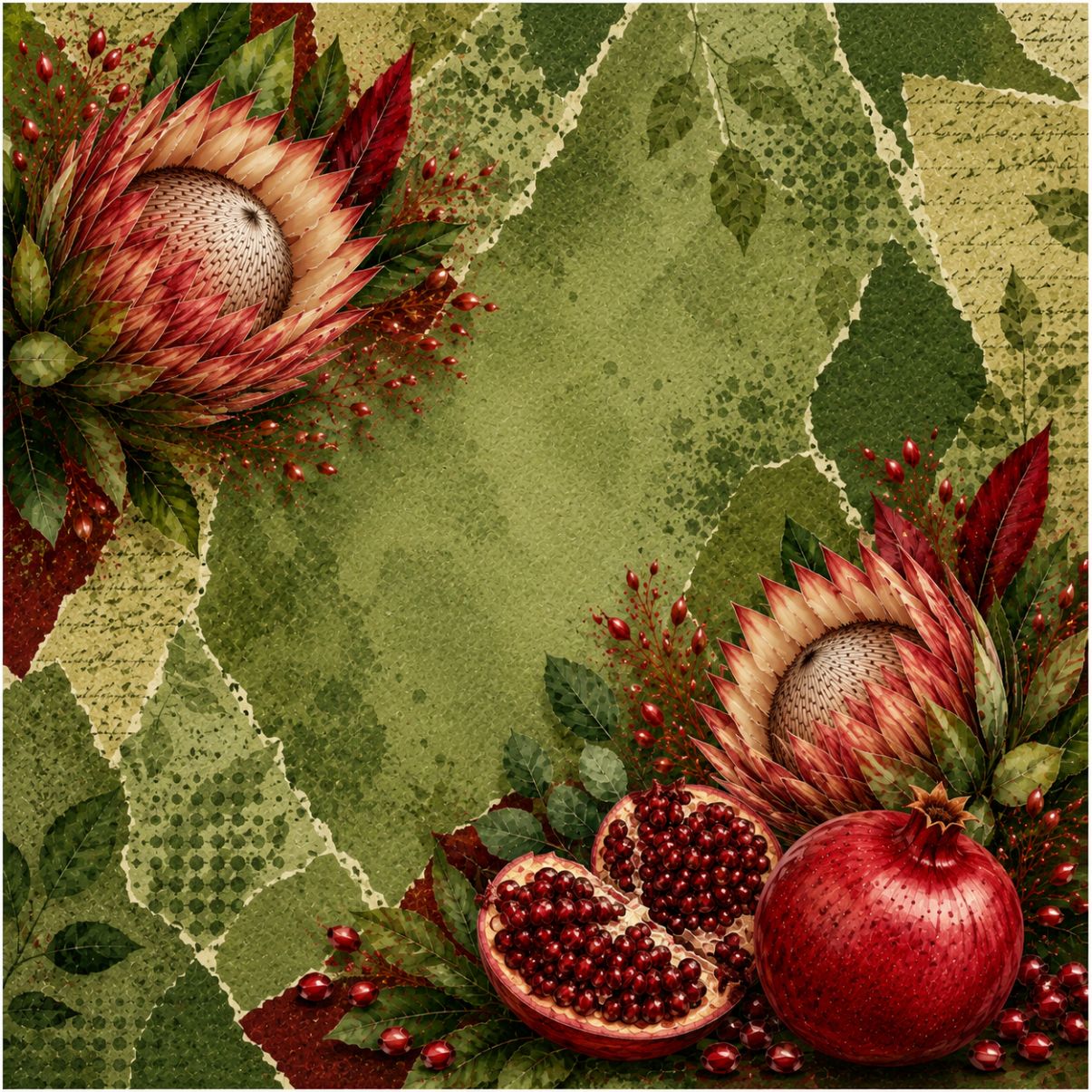 Ceramic Tile Pomegranate