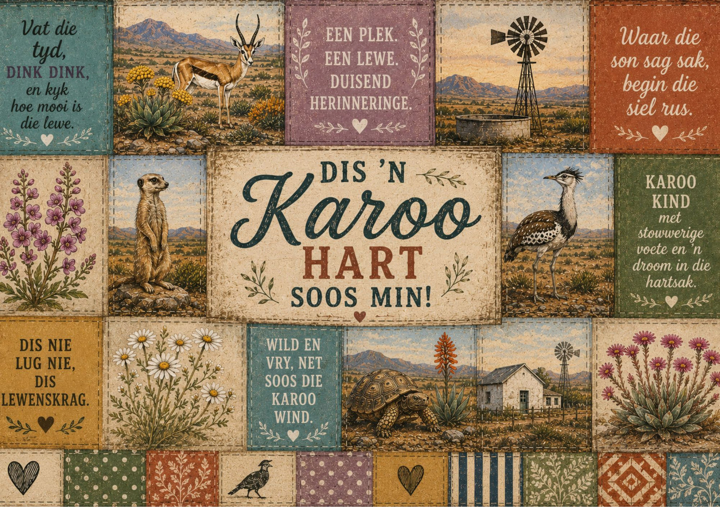 Glass Cutting Board Karoo Patch