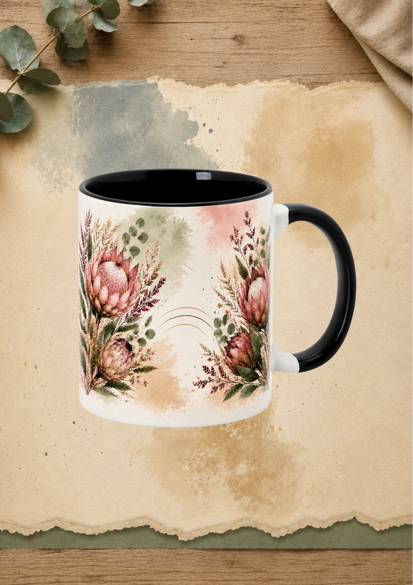 Two Tone Coffee Mug Protea