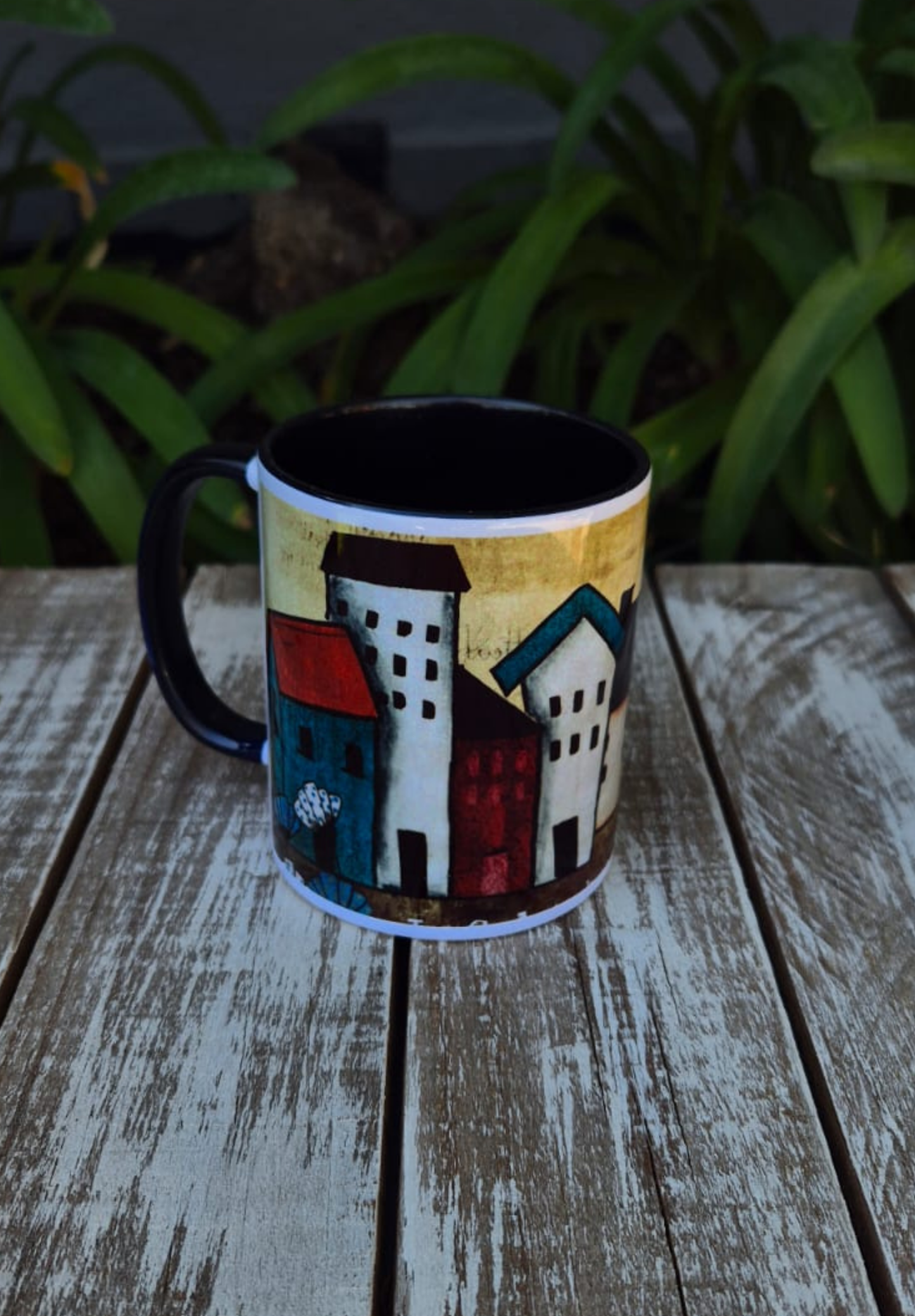 Two Tone Coffee Mug Artsy Houses