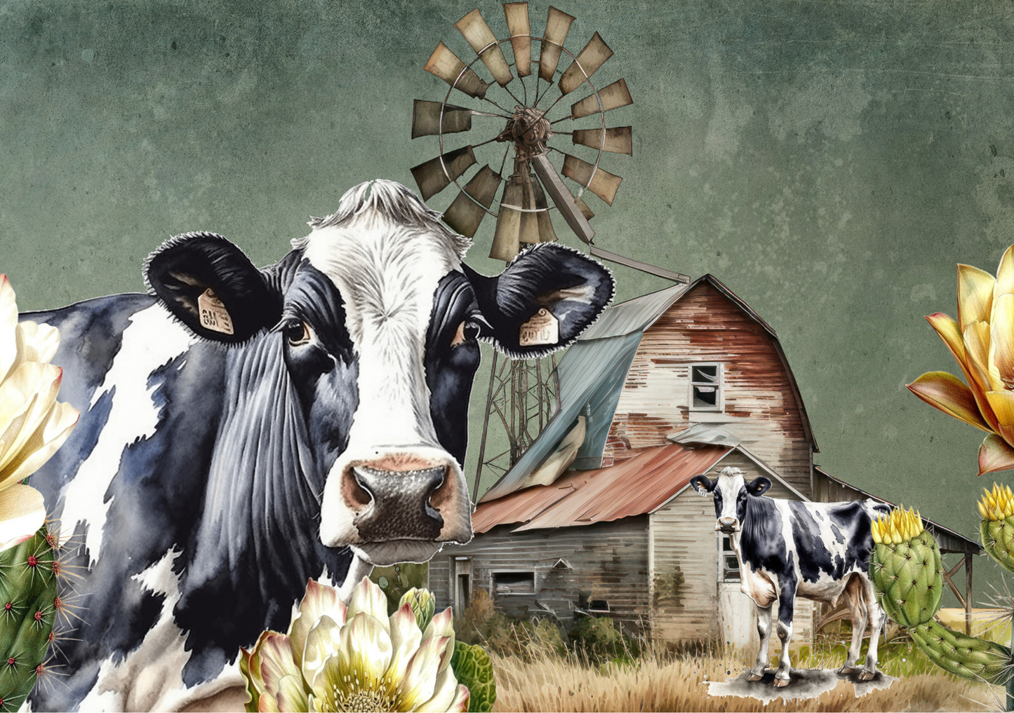 Glass Cutting Board Cows