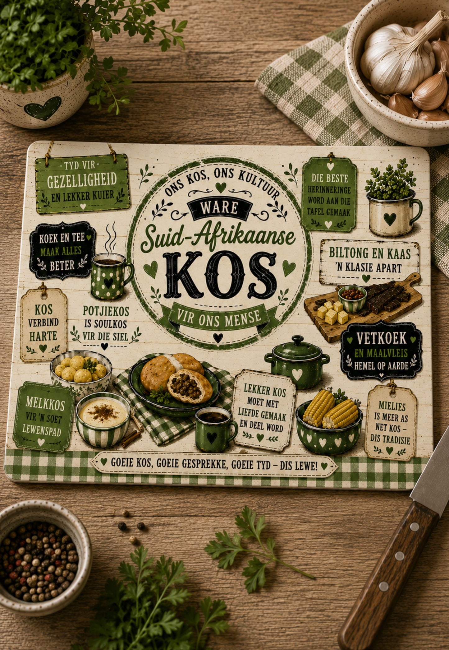 Glass Cutting Board South African Words