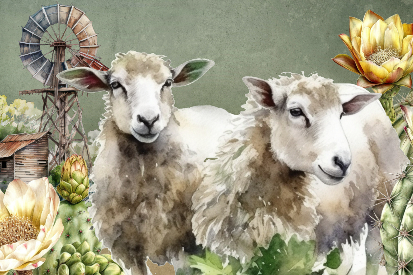 Printed Placemat Sheep Quote