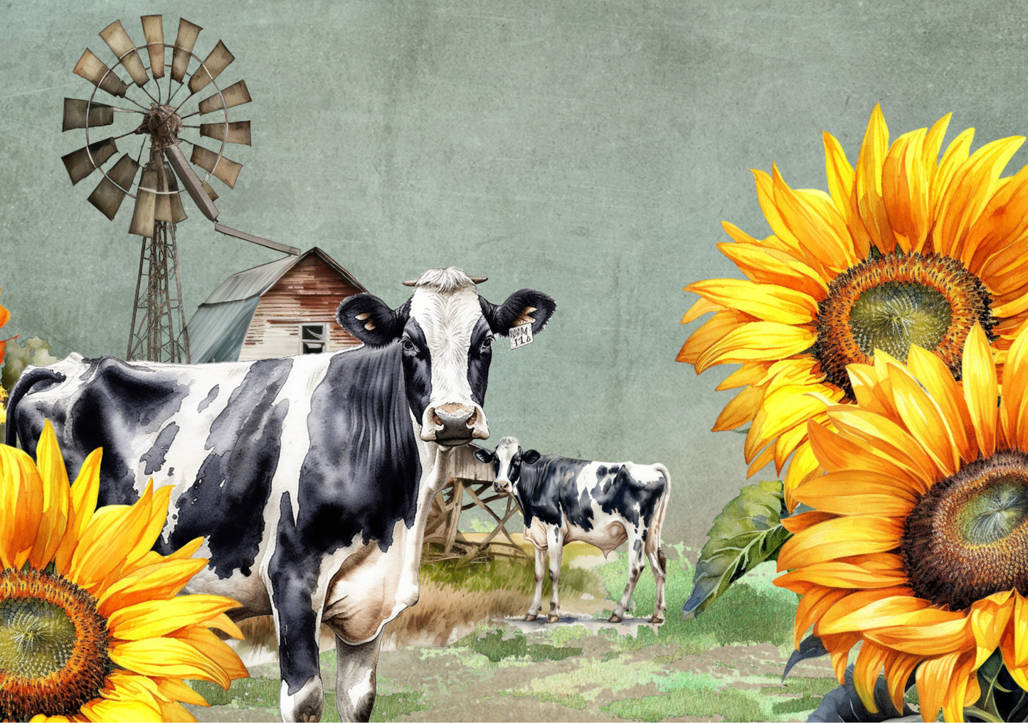 Glass Cutting Board Cows