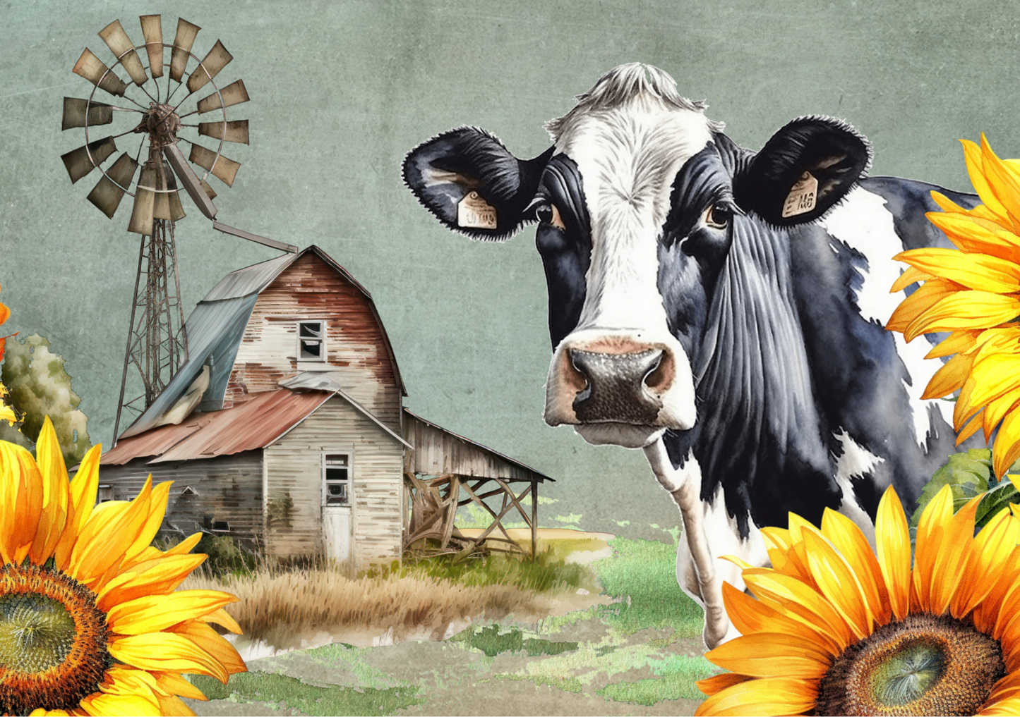 Glass Cutting Board Cows