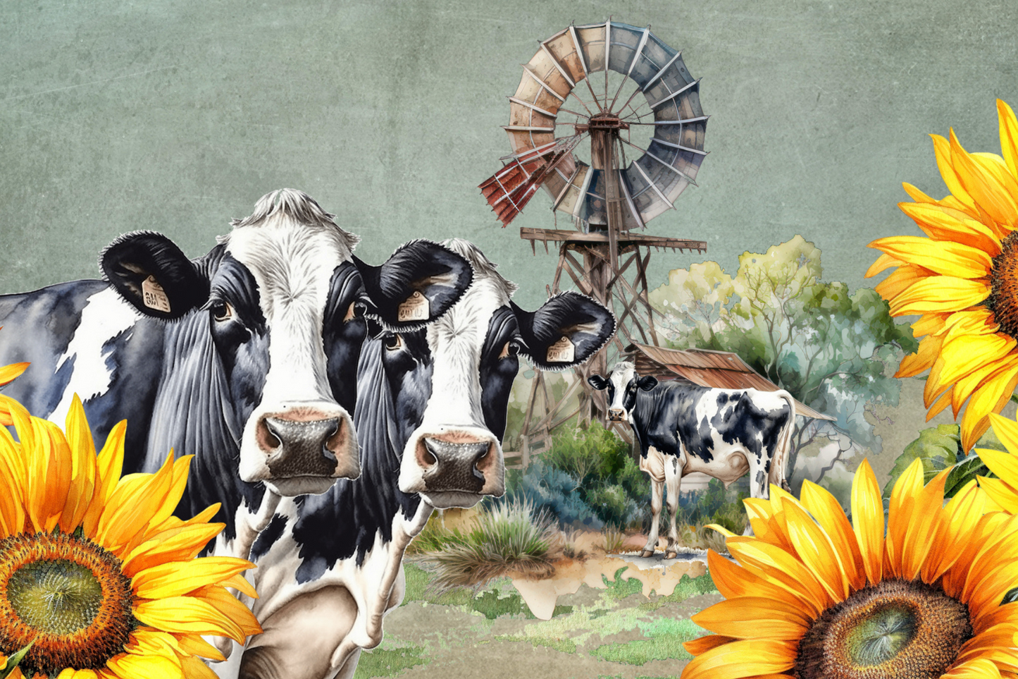 Printed Placemat Cows