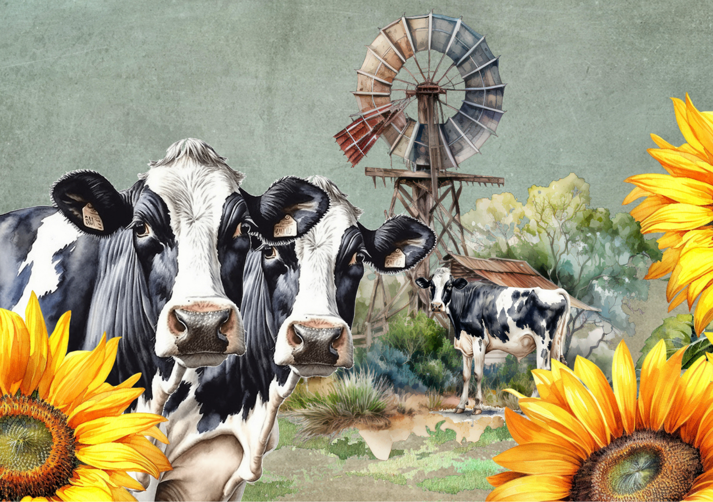 Glass Cutting Board Cows