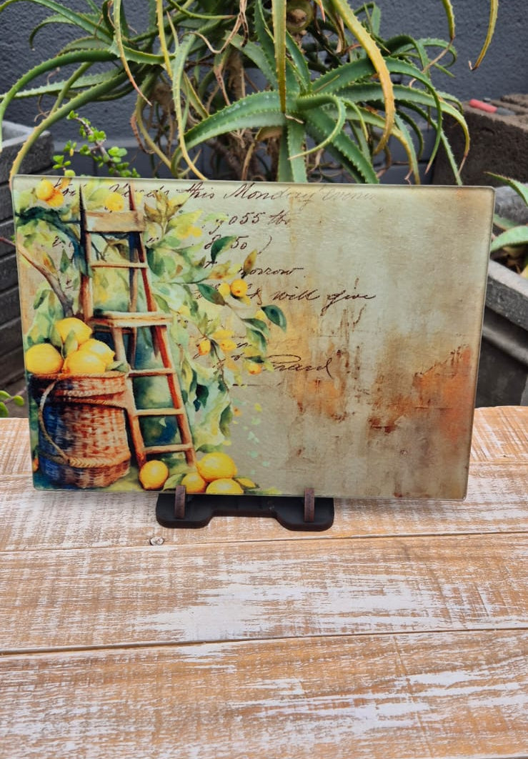 Glass Cutting Board Lemon