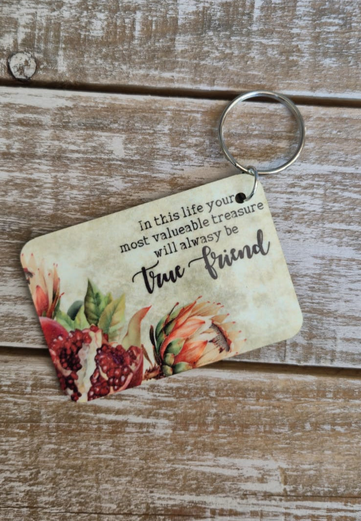 MDF Keyring Pomegranate