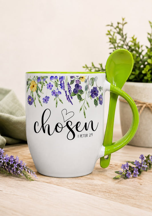 Coffee Mug With Spoon Bible Quotes