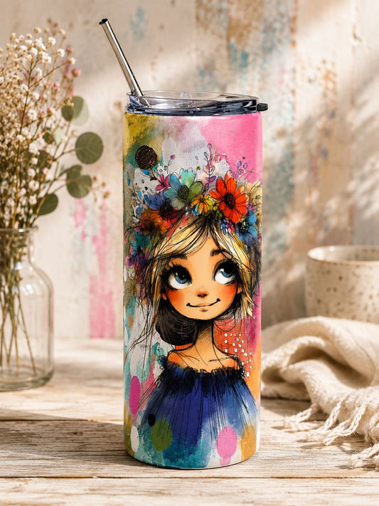 Tumbler Skinny 20oz - Whimsical Woman